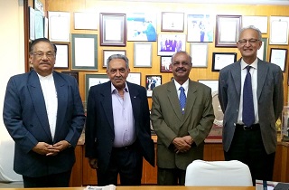 Dr Muhammed Majeed along with the Board of Directors of Sami-Sabinsa Group <br> From Left - Mr P N Venugopalan, Director, Dr. M.D Nair, Director, Dr. Majeed and Mr. Humayun Dhanrajgir, Director 