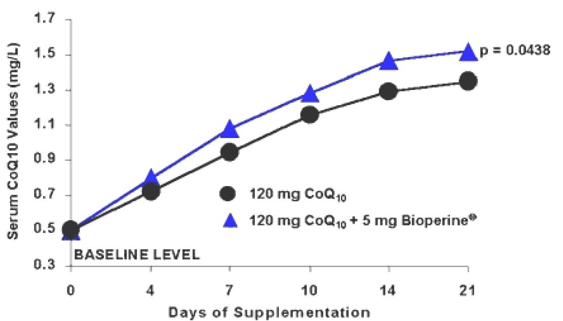 Effect of BioPerine® on serum CoQ10 levels during a 21 day supplementation trial