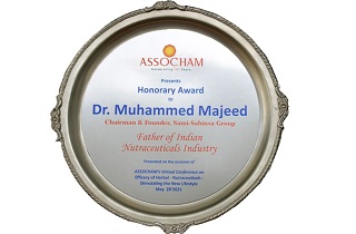 Fundador da Sabinsa, Dr. Muhammed Majeed é nomeado Pai da Indústria Nutracêutica Indiana pela ASSOCHAM 